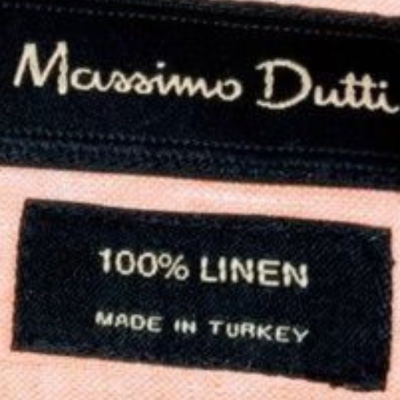 Massimo Dutti Peach 100% Linen Button Down Shirt Size XXL Preppy Resort - Picture 9 of 11